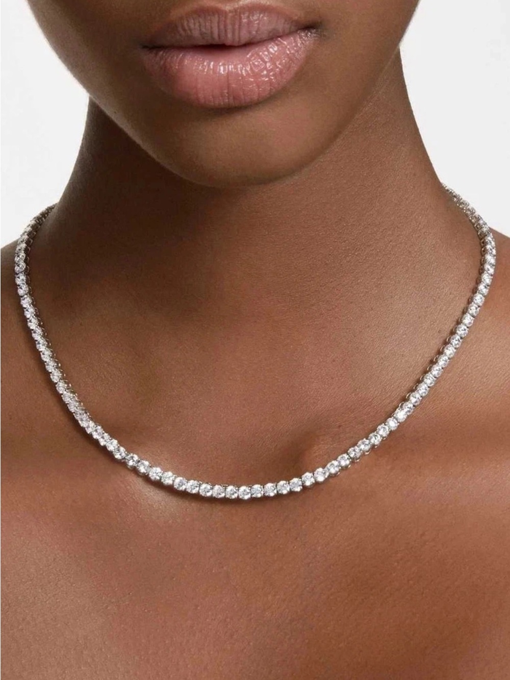 Swarovski Silver Crystal Tennis Necklace